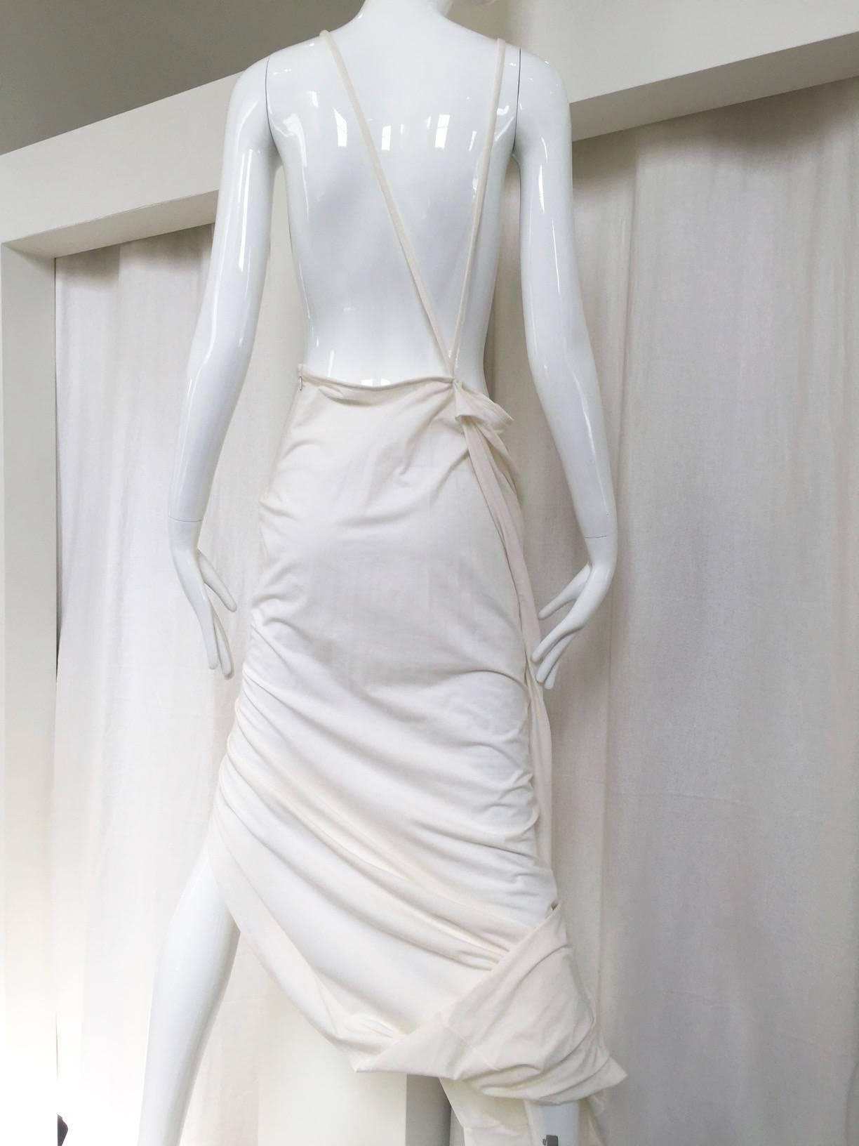 Gray Important 2005 Helmut Lang last collection- white knit dress