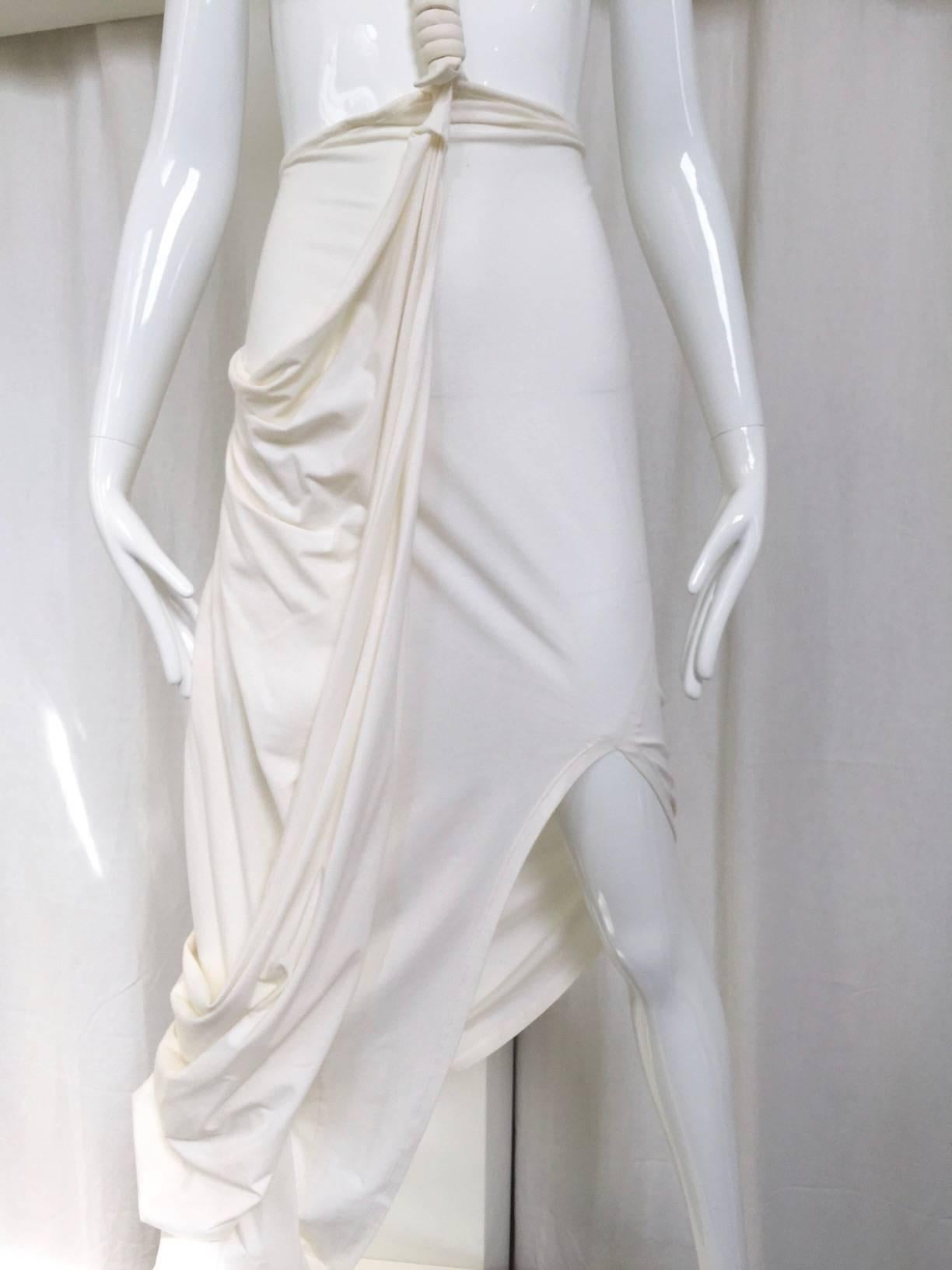 Important 2005 Helmut Lang last collection- white knit dress In Good Condition In Beverly Hills, CA