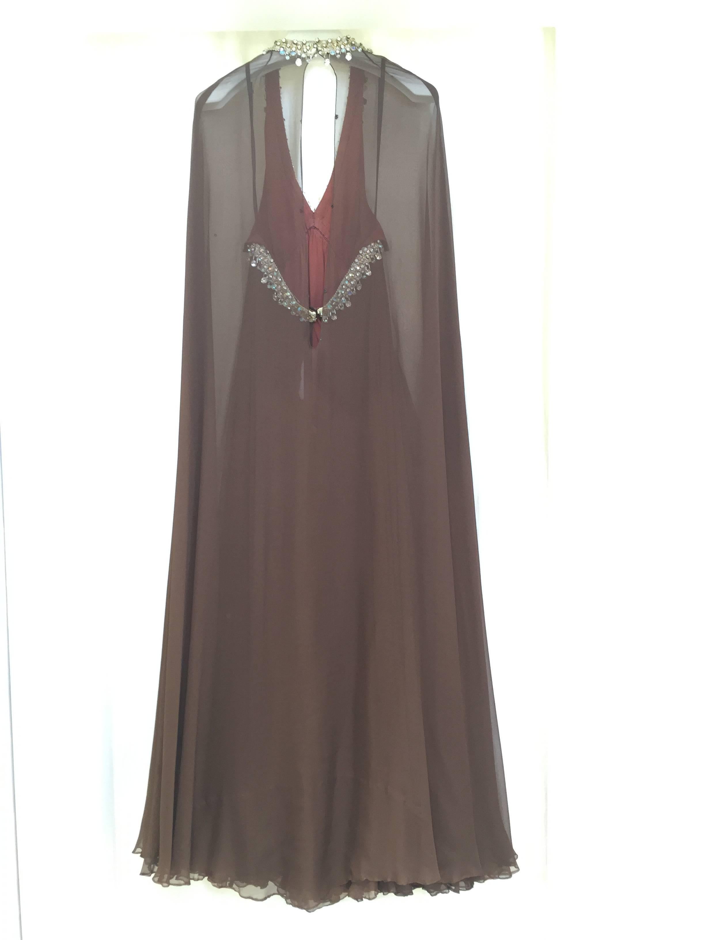 brown cape dress