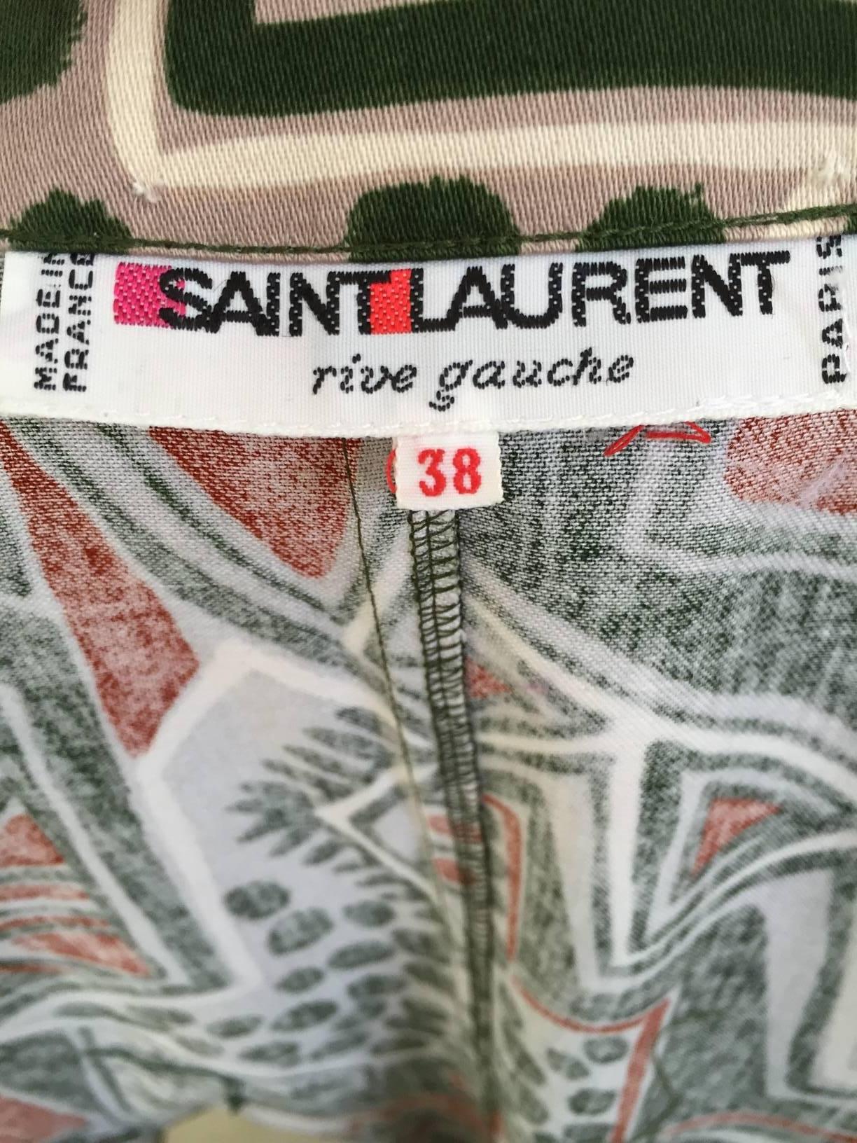 80s Yves Saint Laurent cotton print blouse In Good Condition In Beverly Hills, CA