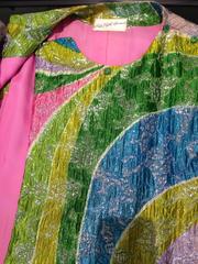 Vintage Saks Fifth avenue Demi Couture Water Color Silk Brocade 1960s Dress