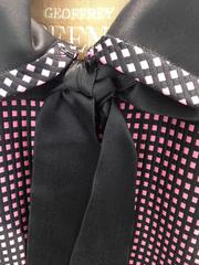 1960s Geoffrey Beene purple and black checkered Peter Pan Collar silk Dress