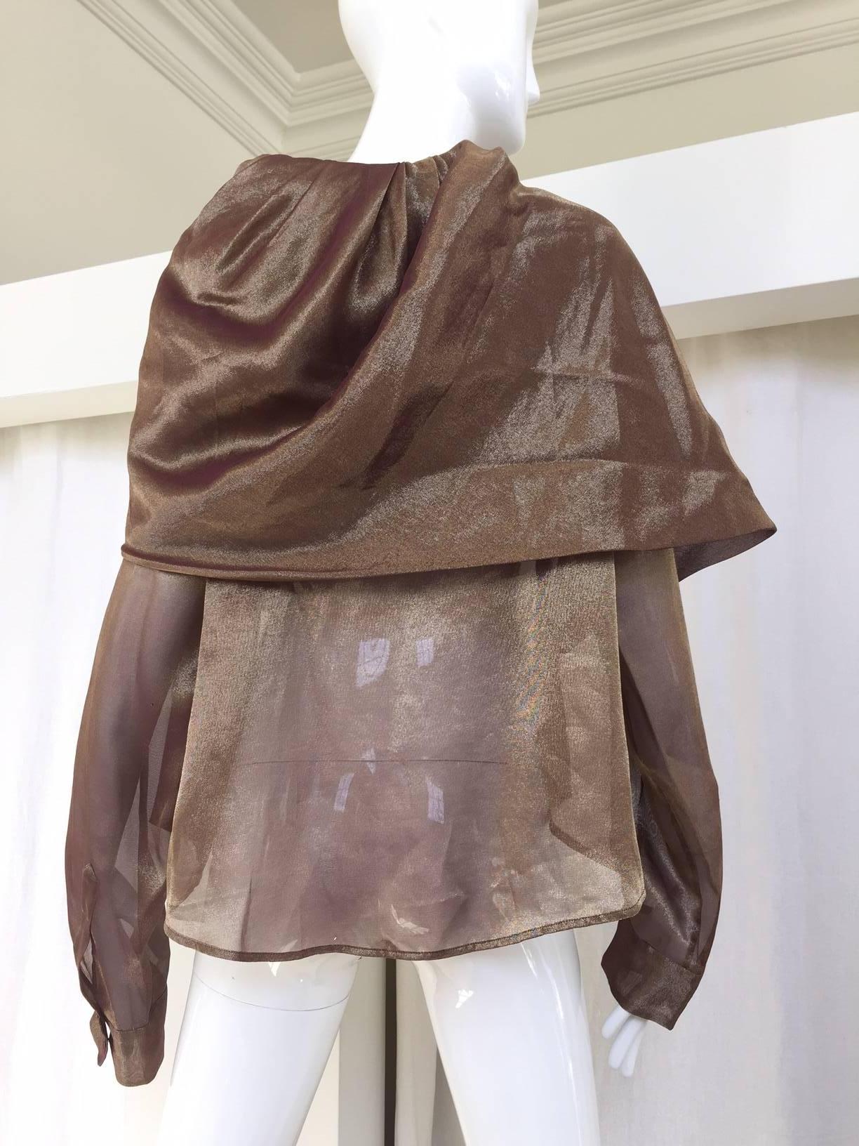 Blouse couleur bronze irisée Romeo Gigli des années 1990 Bon état - En vente à Beverly Hills, CA