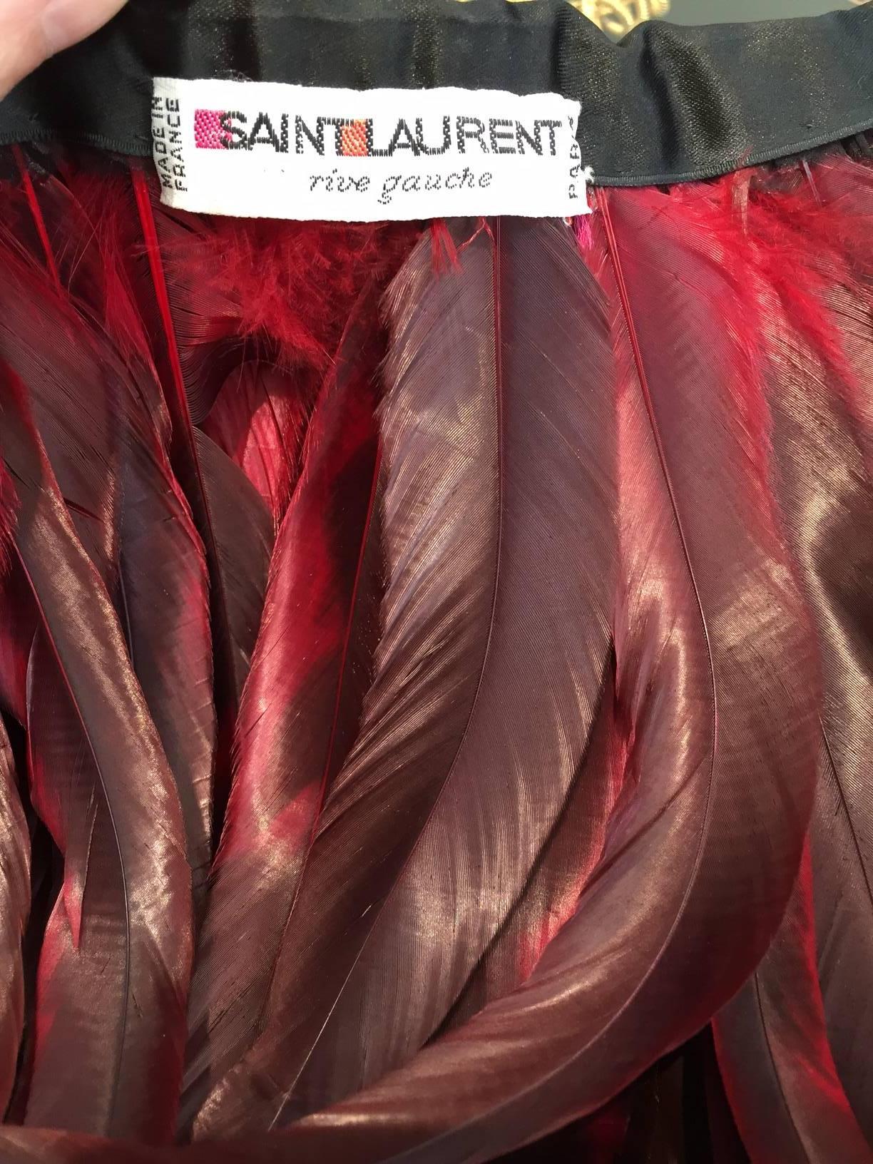 70s Saint Laurent ostrich feather collar In Excellent Condition In Beverly Hills, CA