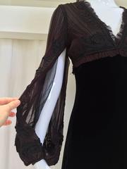 Jean Paul Gaultier brown silk velvet dress