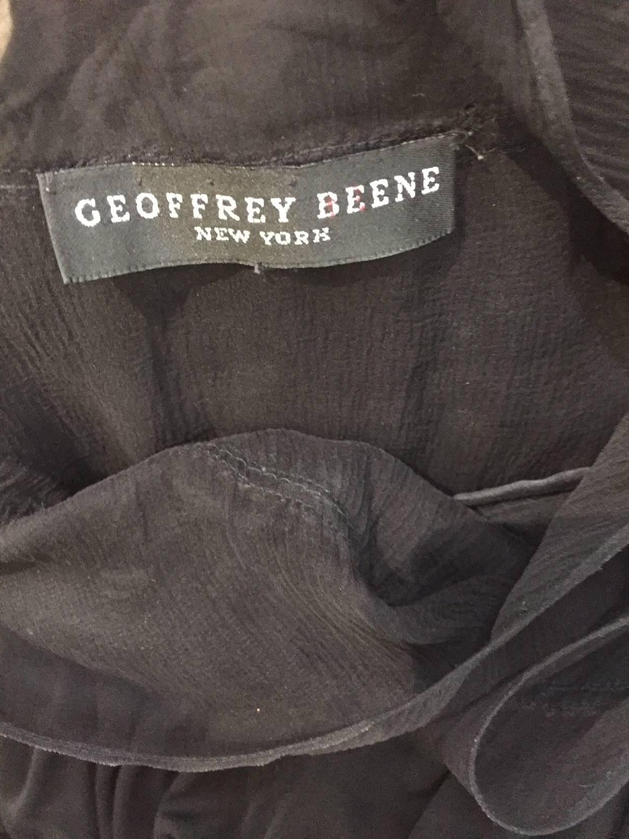 Vintage GEOFFREY BEENE matte jersey and silk dress with velvet dot ...