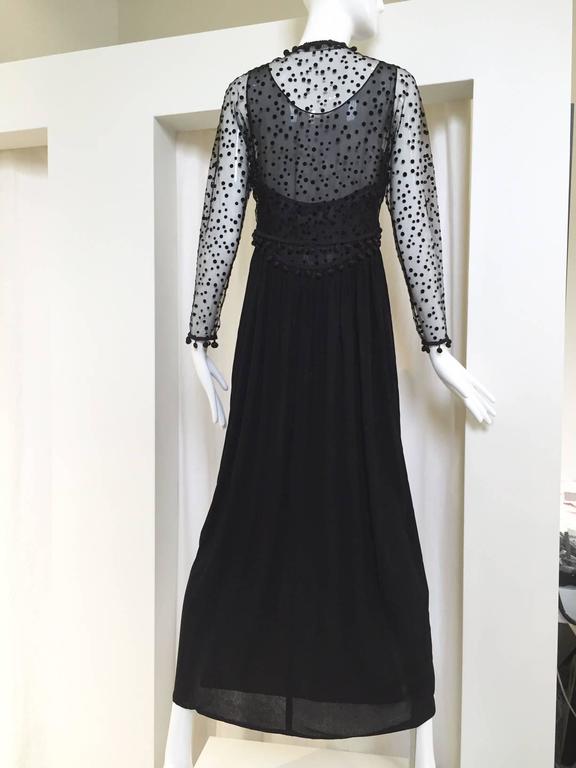 Vintage GEOFFREY BEENE matte jersey and silk dress with velvet dot 