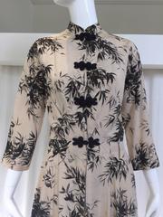 1940s Gladys williams honolulu cotton bamboo print robe dress