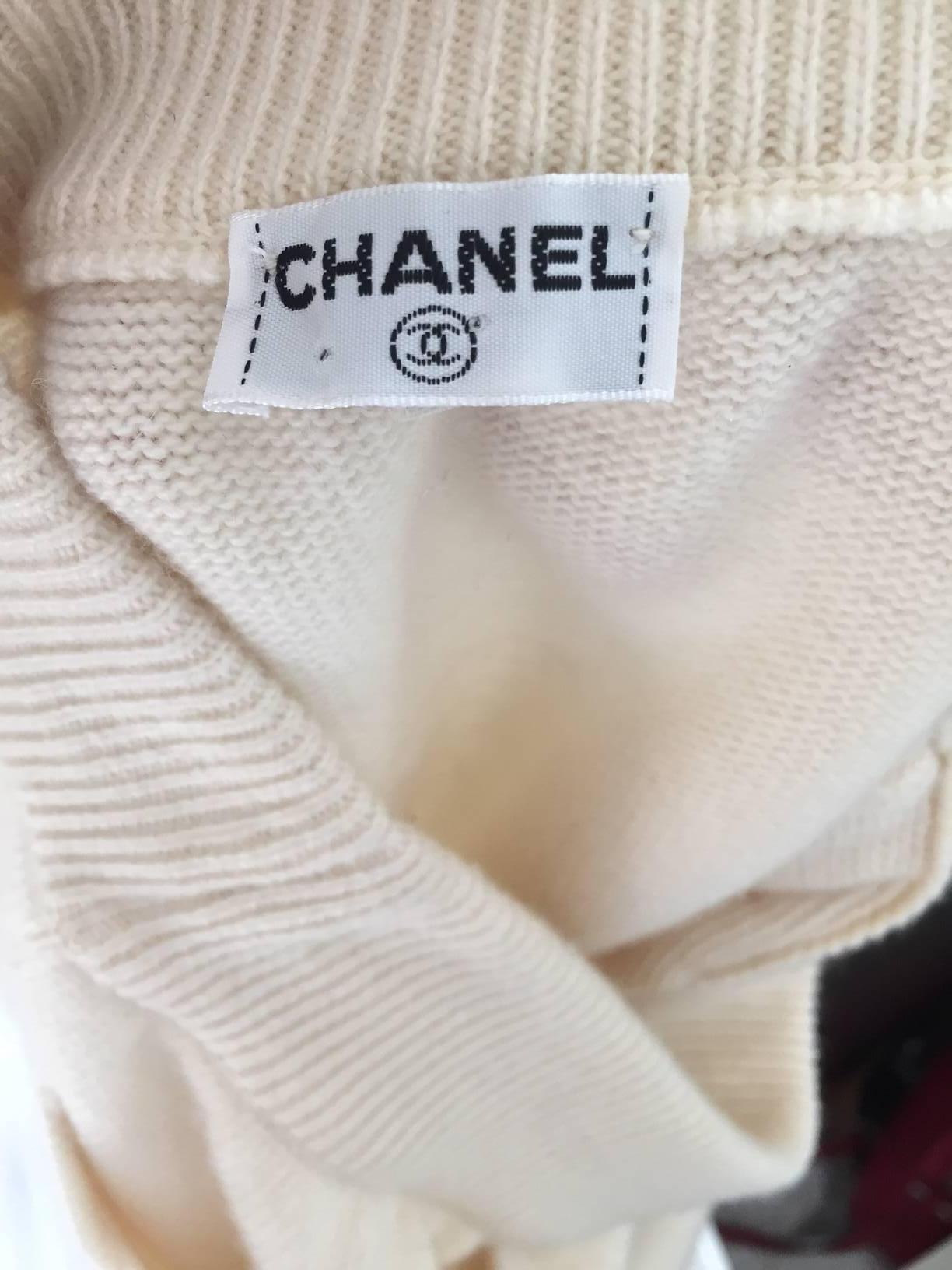 Gray 1980s CHANEL Creme Cashmere Mini Skirt