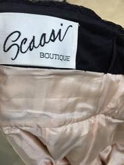 Vintage SCAASI Strapless Black Lace Gown with Rhinestones