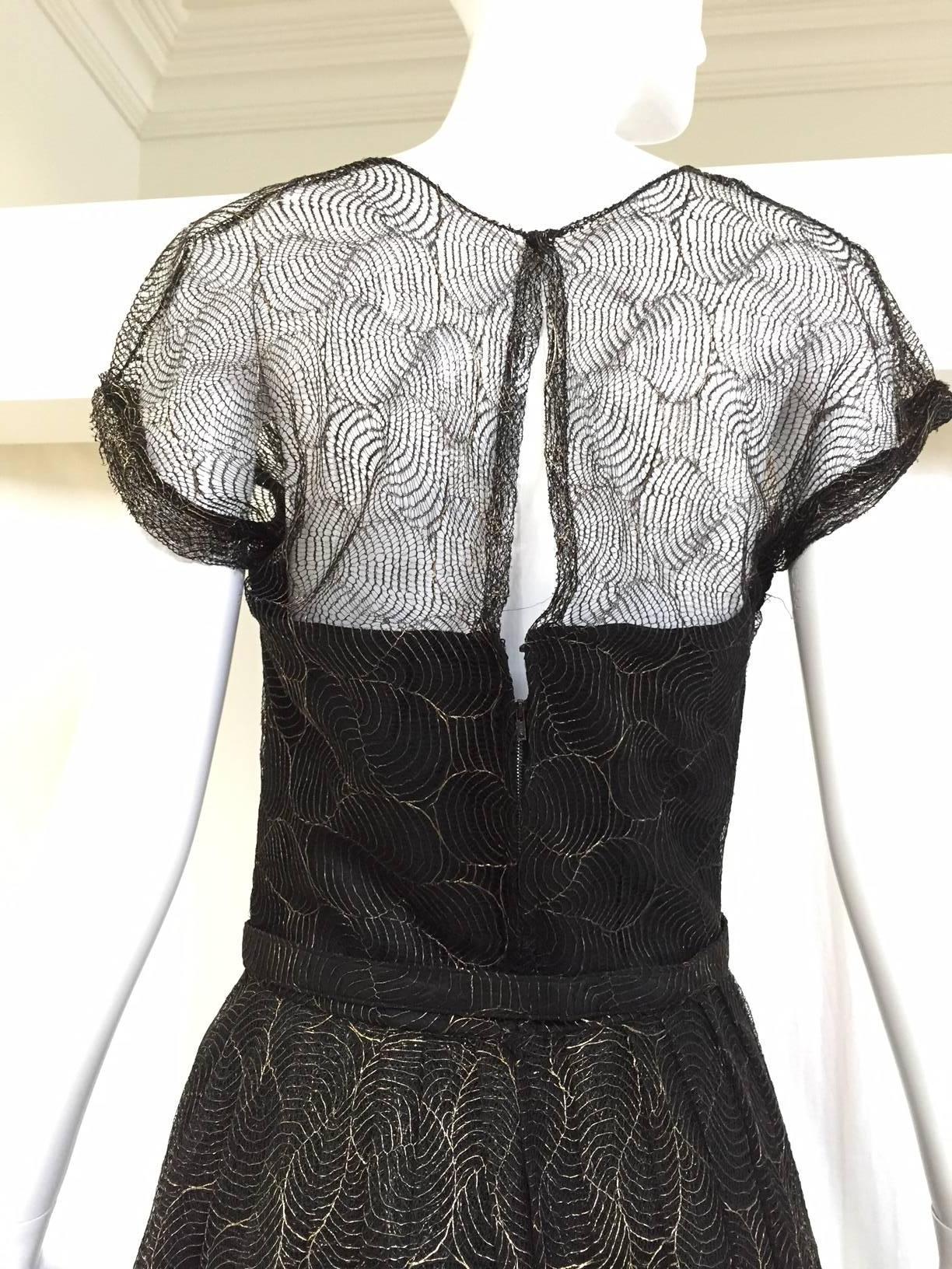1950s Black and gold lace cocktail dress 2