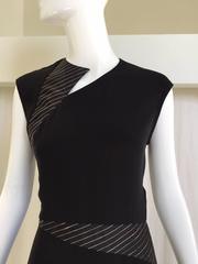 Vintage GEOFFREY BEENE Black Cap Sleeve Dress with Asymettrical Neckline