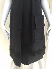 Rare 1950s GALANOS black silk cape with large pockets