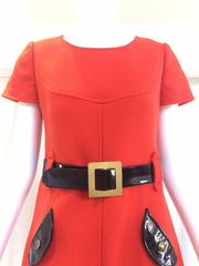1960s Courreges orange wool mod dress