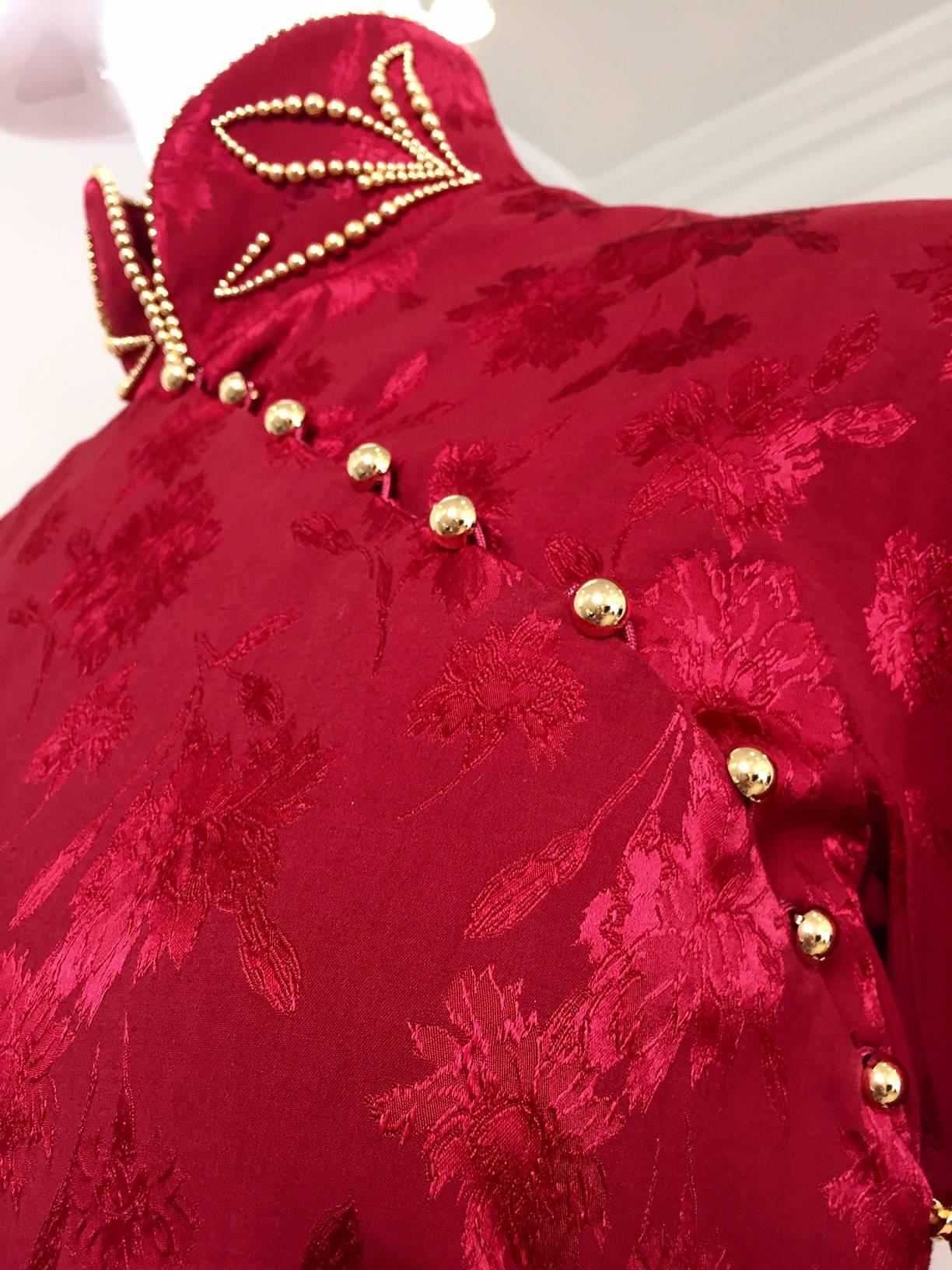 Iconic gown designed by john galliano for House of Dior from fall 1997 collection. Gown is embroidered with faux pearl beads. ( See runway image)  
chinese cheongsam inspired dress. Must have for vintage collector or museum.
Bust: 34"/ Waist: