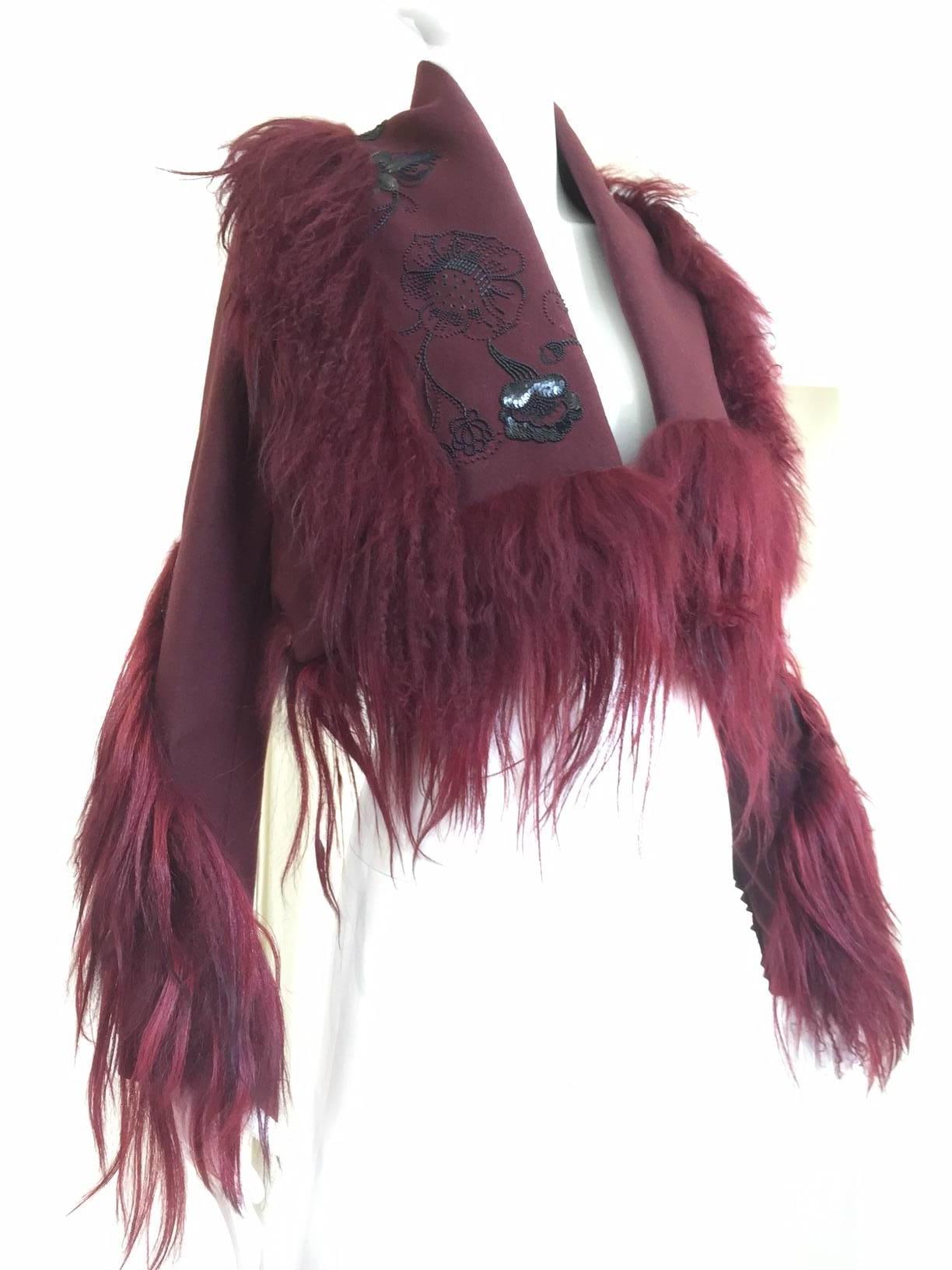 Christian Dior by John Galliano burgundy wool crop jacket 1
