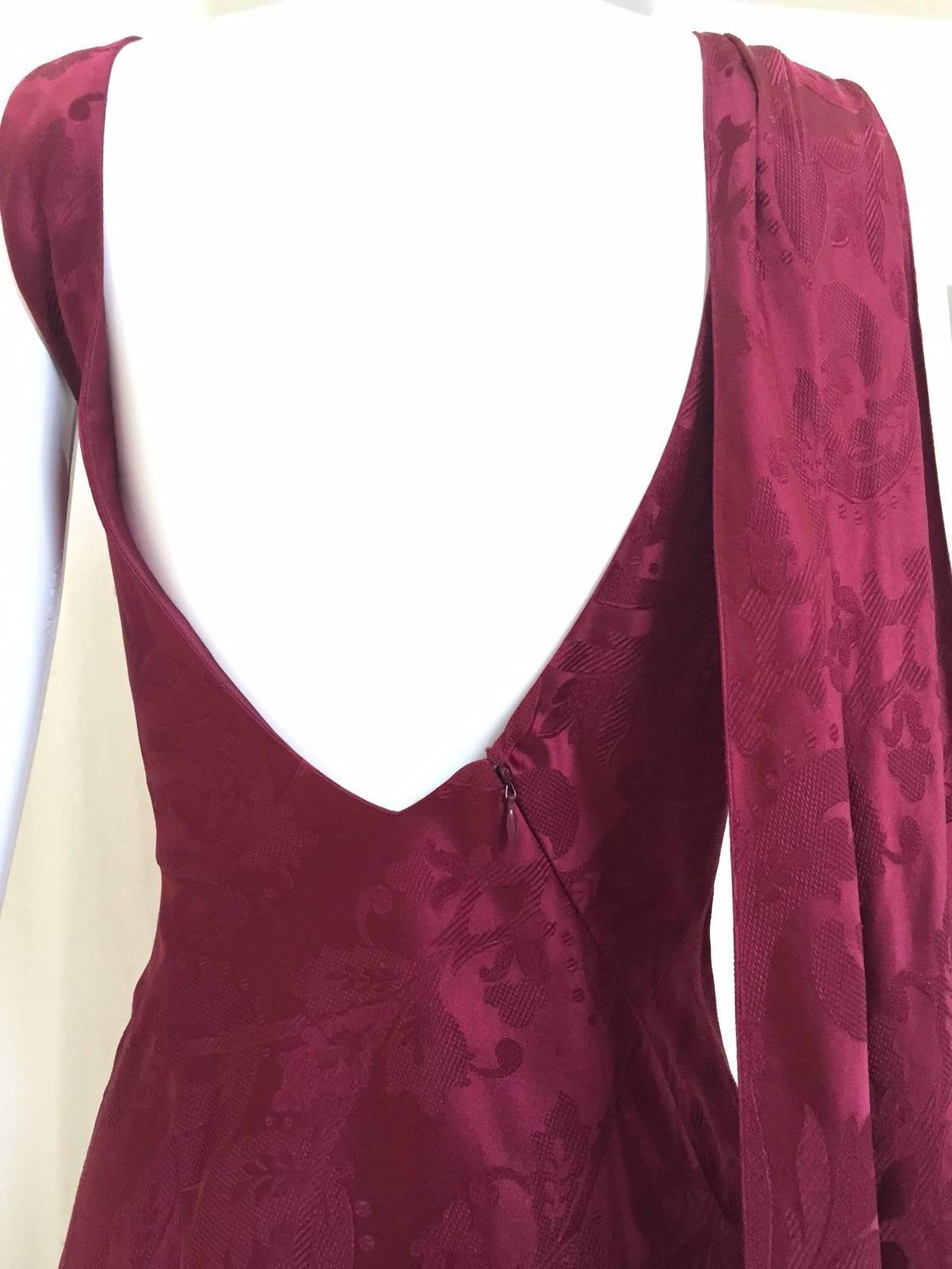maroon silk dress