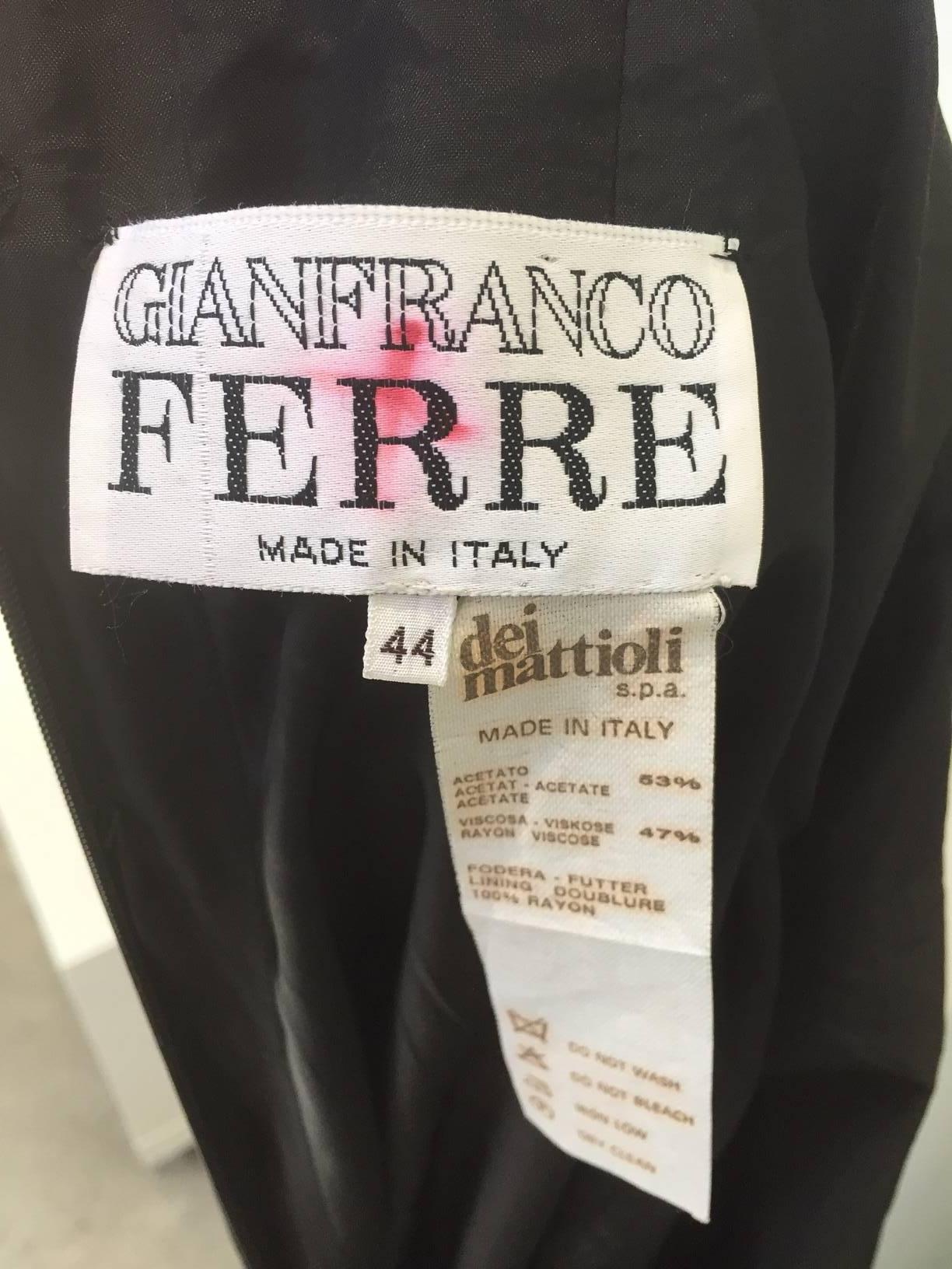 90s Gianfranco Ferre black silk dress  1