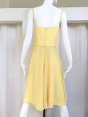 Vintage 1990s ESCADA Yellow Silk Spaghetti Strap Cut Out Summer 90s Dress