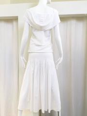 90s Yohji Yamamoto white off shoulder cotton dress