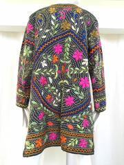 70s Multi color embroidered cotton coat