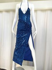 80s Norma Kamali blue sequins ensemble