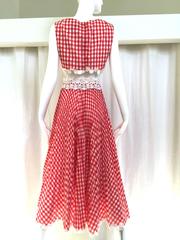 70s Gingham crop top and skirt ensemble