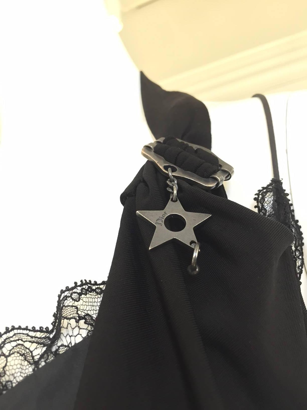Christian Dior by John Galliano black jersey halter mini dress 1