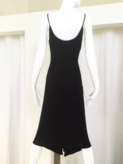 1990s La Perla Black V neck Jersey Cocktail Dress