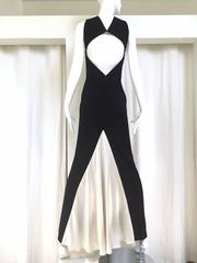 90s BILL BLASS wool jersey cut out gown