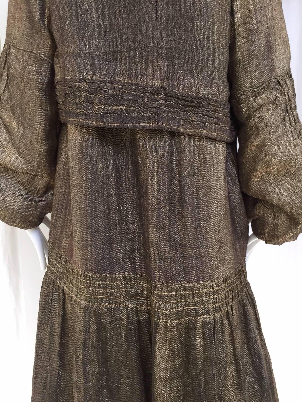 1920s silk lame opera coat with faux fur 1