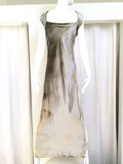 Donna Karan light grey velvet panne dress