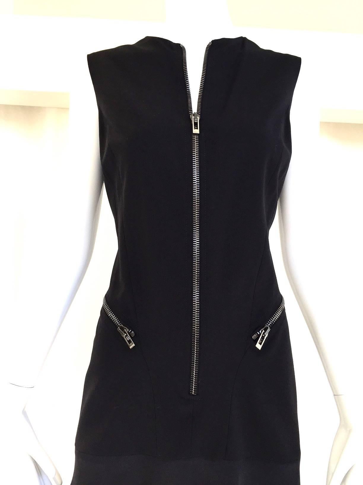 Vintage Gianni Versace Black Sleeveless Dress with Zipper. 
Versace black silk dress. Medium 
size: 8