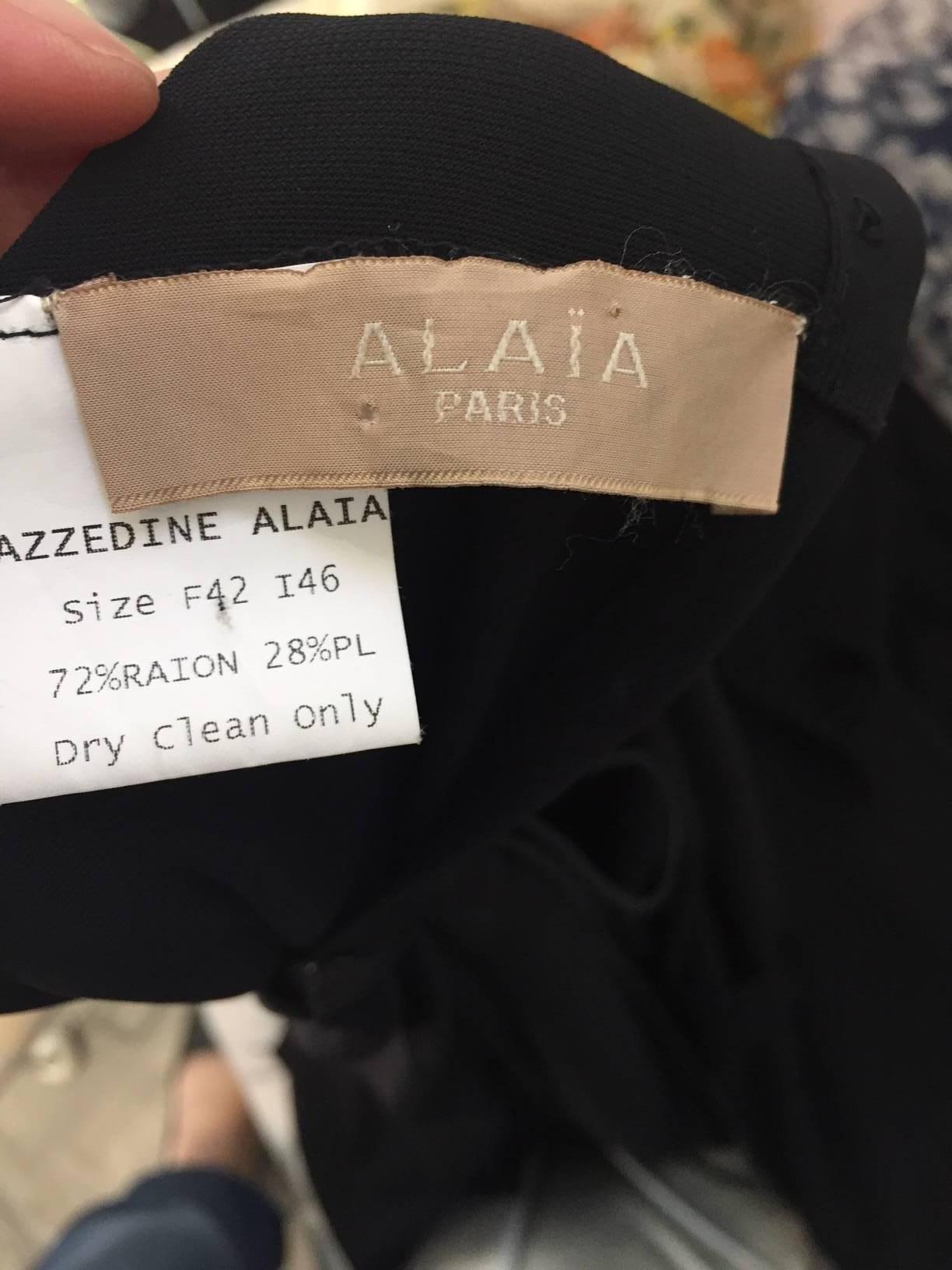 ALAIA black rayon dress In Excellent Condition In Beverly Hills, CA