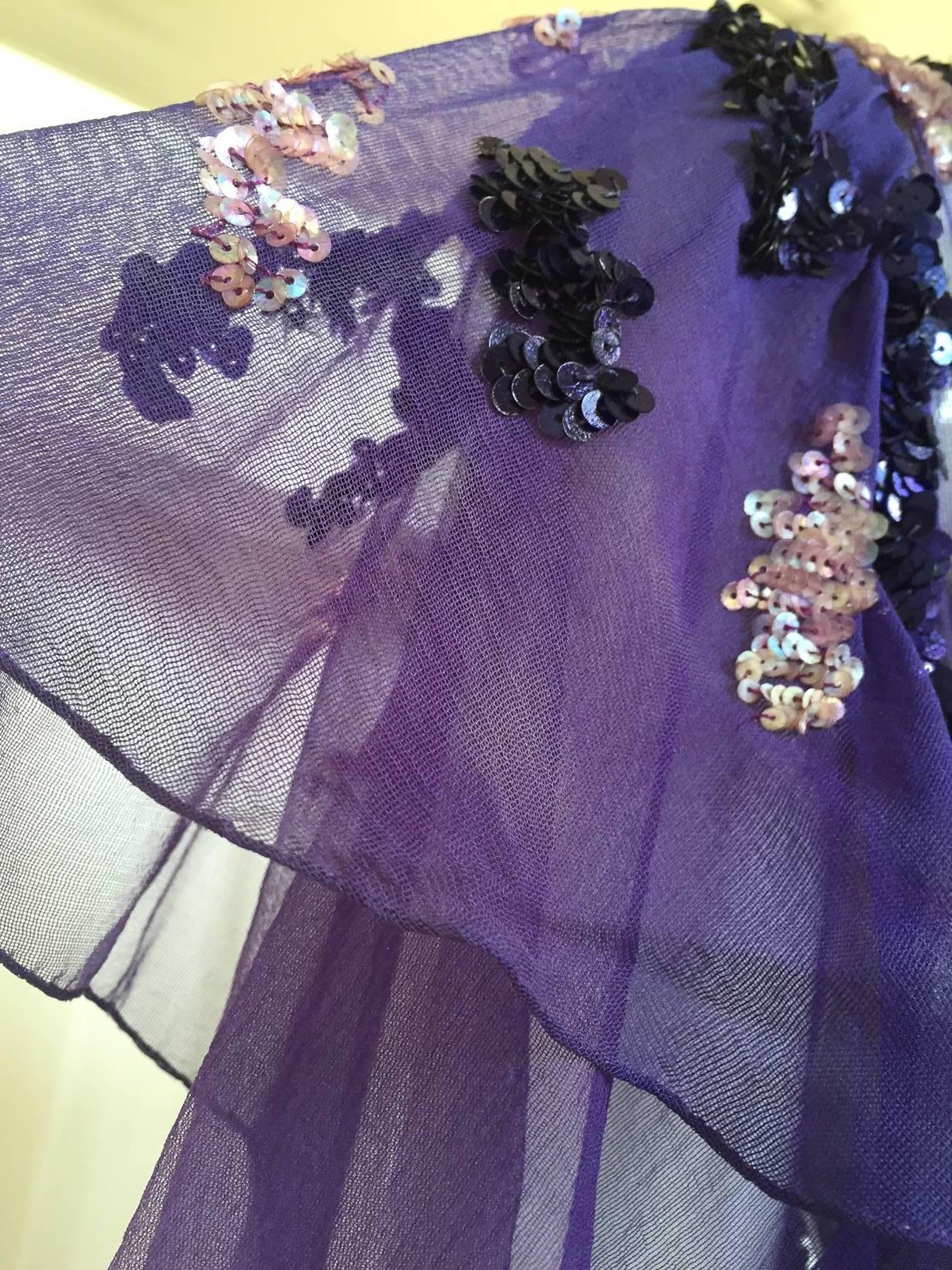 1930s purple silk sequin gown 2