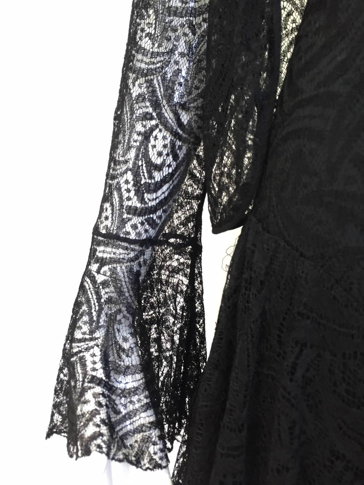 1930s Black lace dress with cardigan jacket and belt ensemble 3