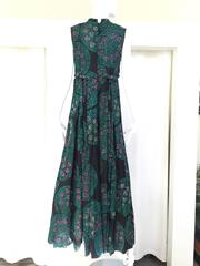 1970s CARDINALI Green and pink circle sequin gown