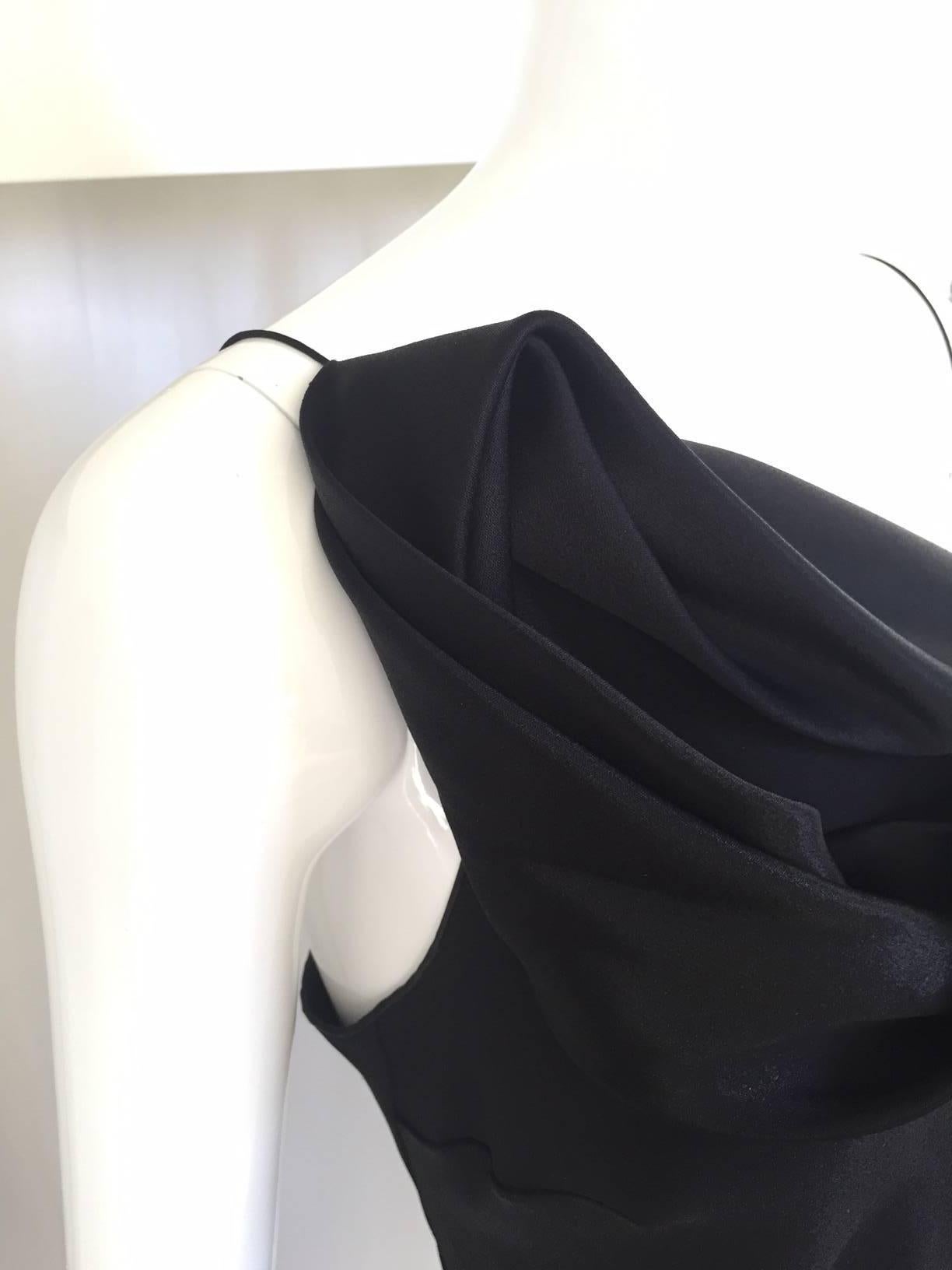 Vestido de satén con nudo negro de los años 90 de John Galliano Negro