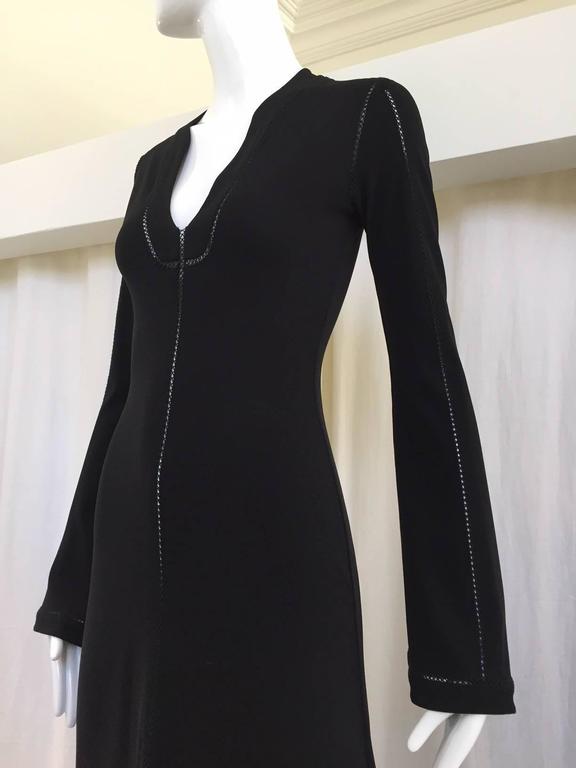 Black 1990s Plein Sud black rayon cut out maxi dress For Sale