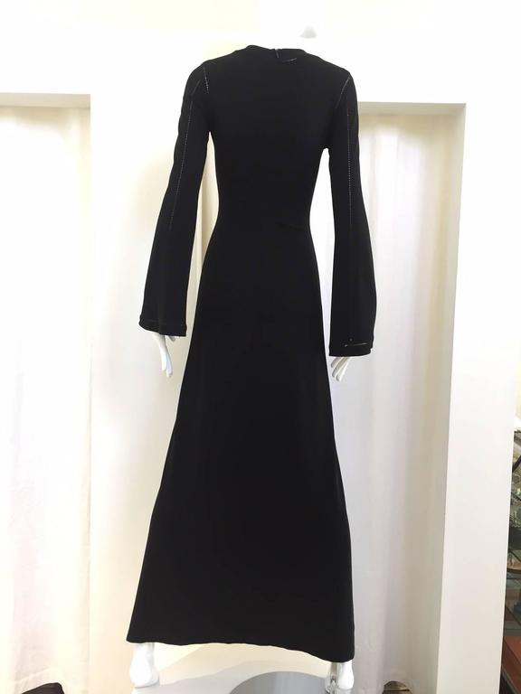 1990s Plein Sud black rayon cut out maxi dress In Excellent Condition For Sale In Beverly Hills, CA