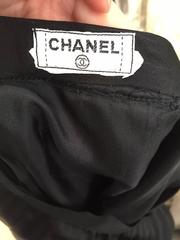 Vintage  80s CHANEL black silk pleat skirt