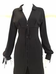 Robe de cocktail en soie noire Yves Saint Laurent by Tom Ford