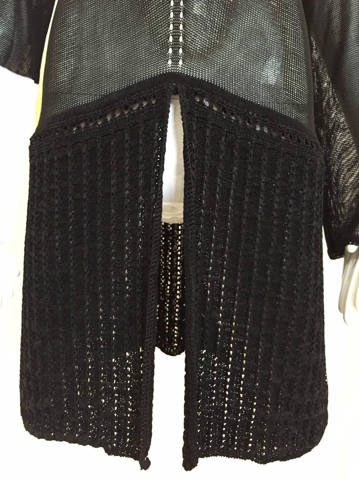 Gianfranco Ferre black knit tunic top, 1980s In Good Condition In Beverly Hills, CA