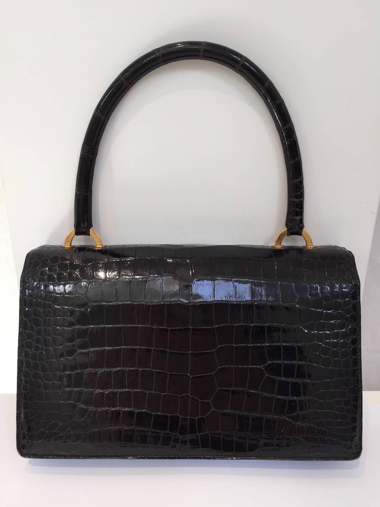 vintage-tasche von hermès aus krokodil