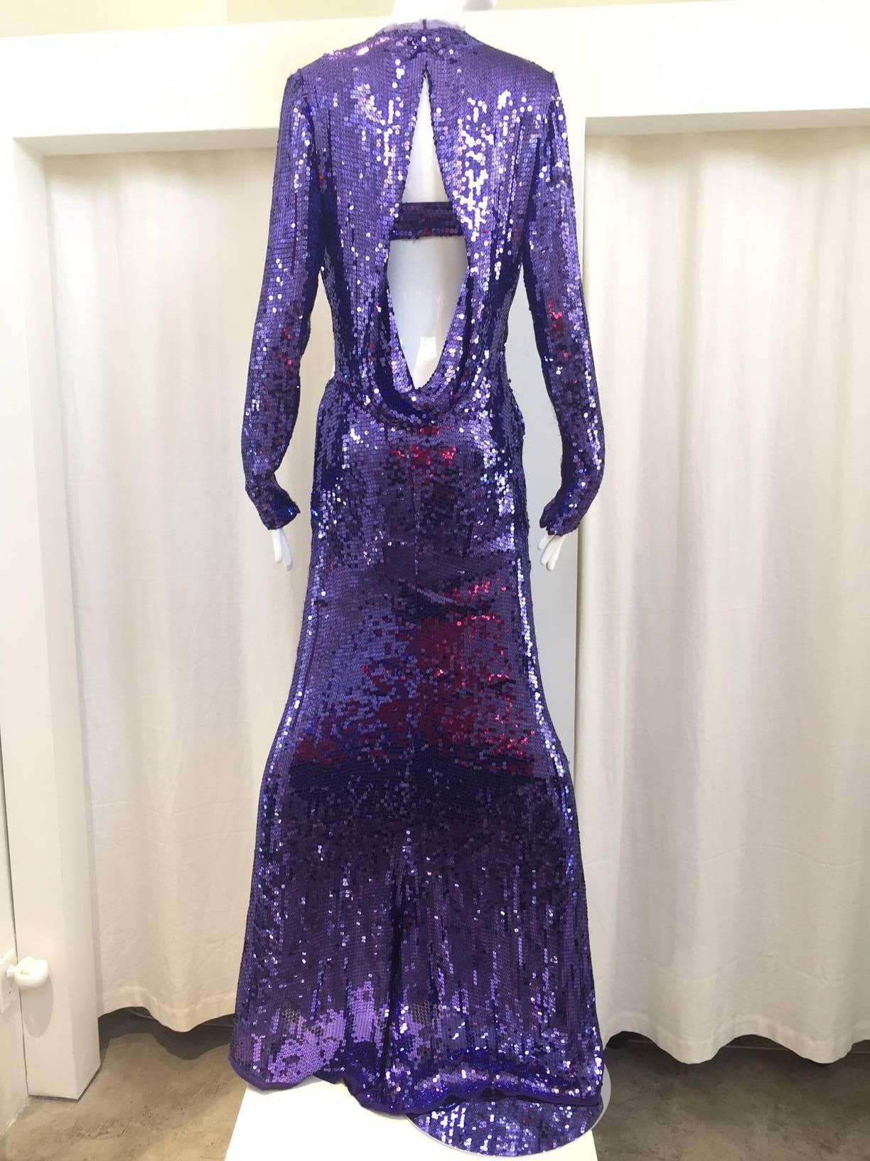 gucci purple rhinestone dress