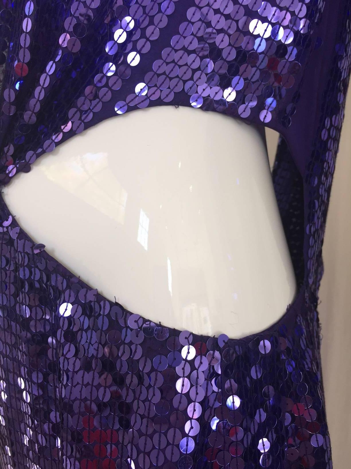 Purple 2004 GUCCI by Tom Ford runway purple sequin gown