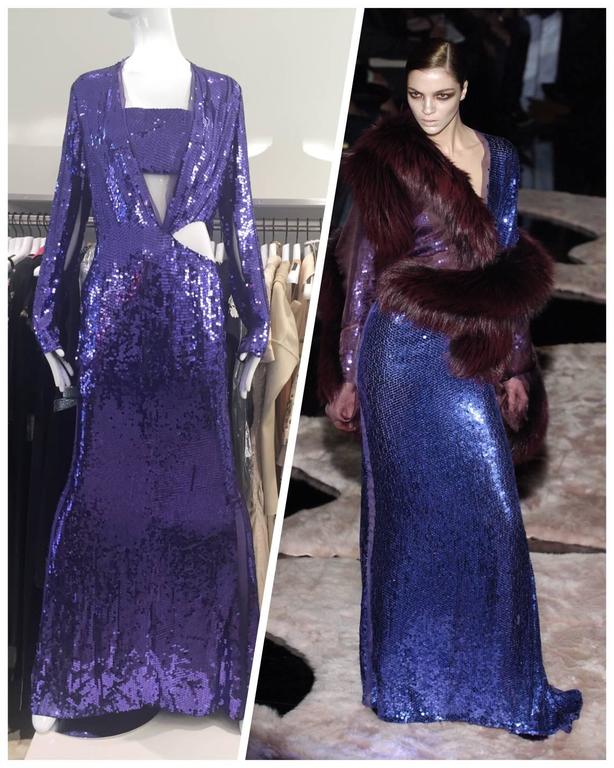 tom ford purple sequin dress TOM FORD Purple Liquid Sequin Embroidered Mini Dress