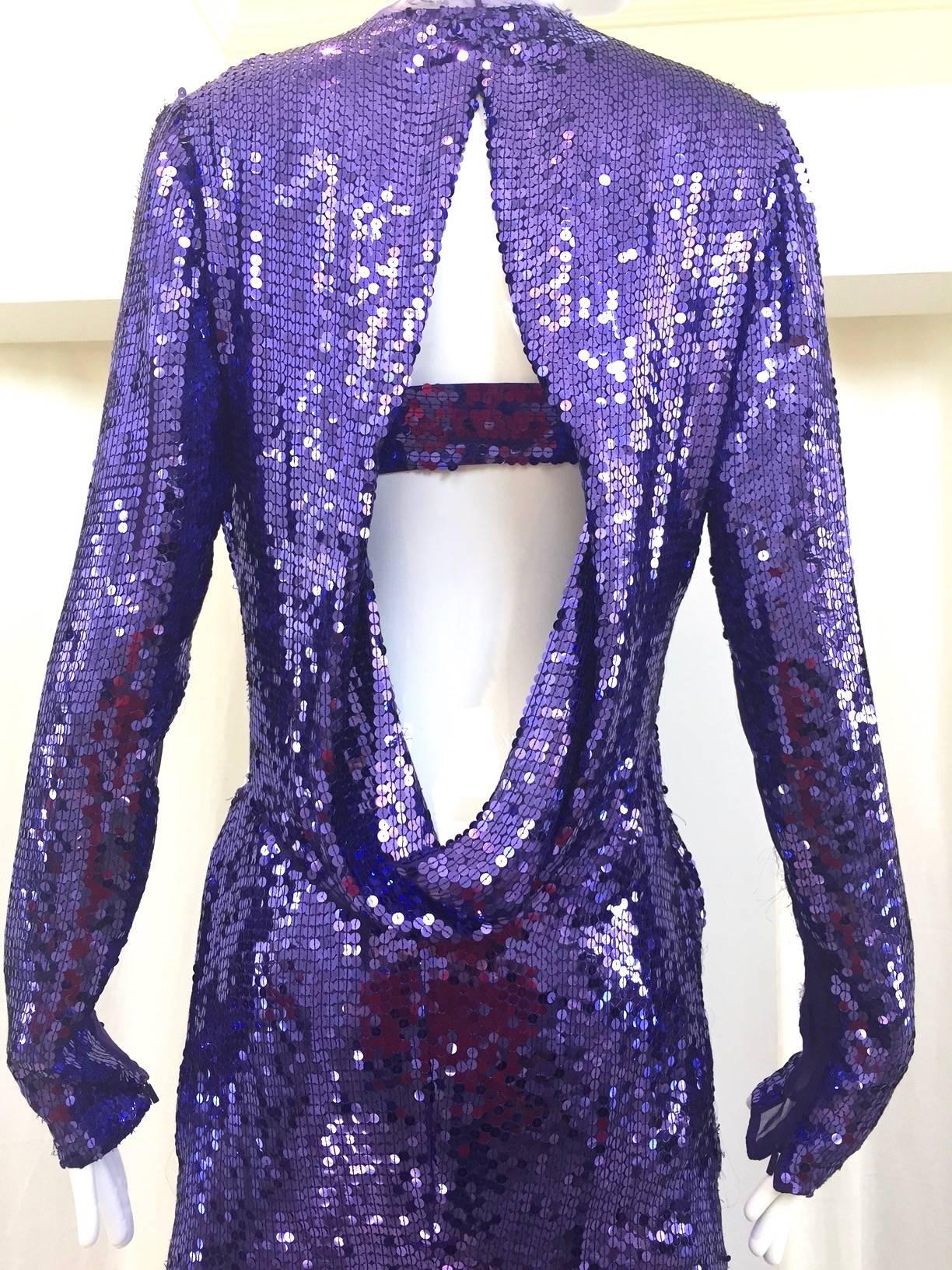 gucci rhinestone dress purple