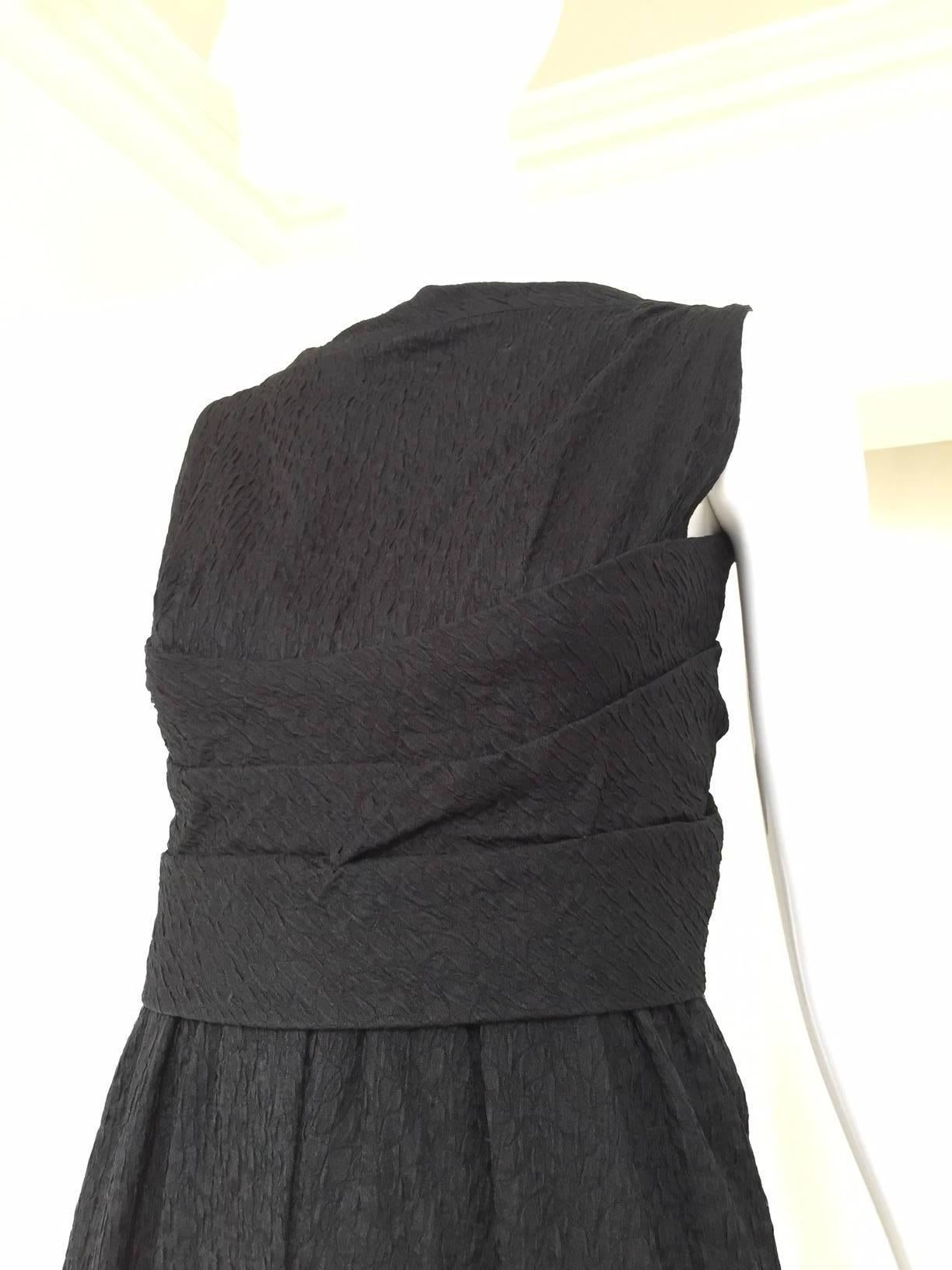 1960s Givenchy Haute Couture Vintage Black Silk Cocktail Dress In Good Condition In Beverly Hills, CA