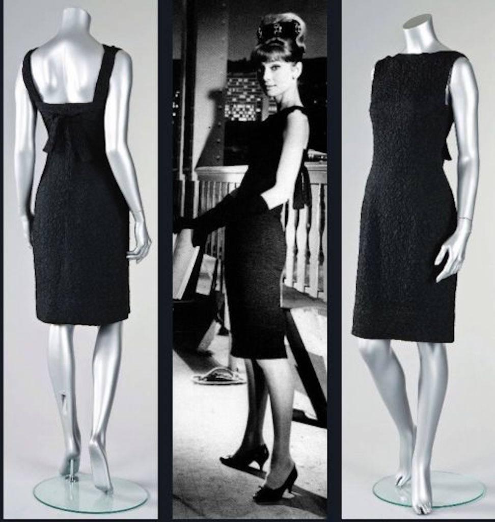 1960s Givenchy Haute Couture Vintage Black Silk Cocktail Dress 3